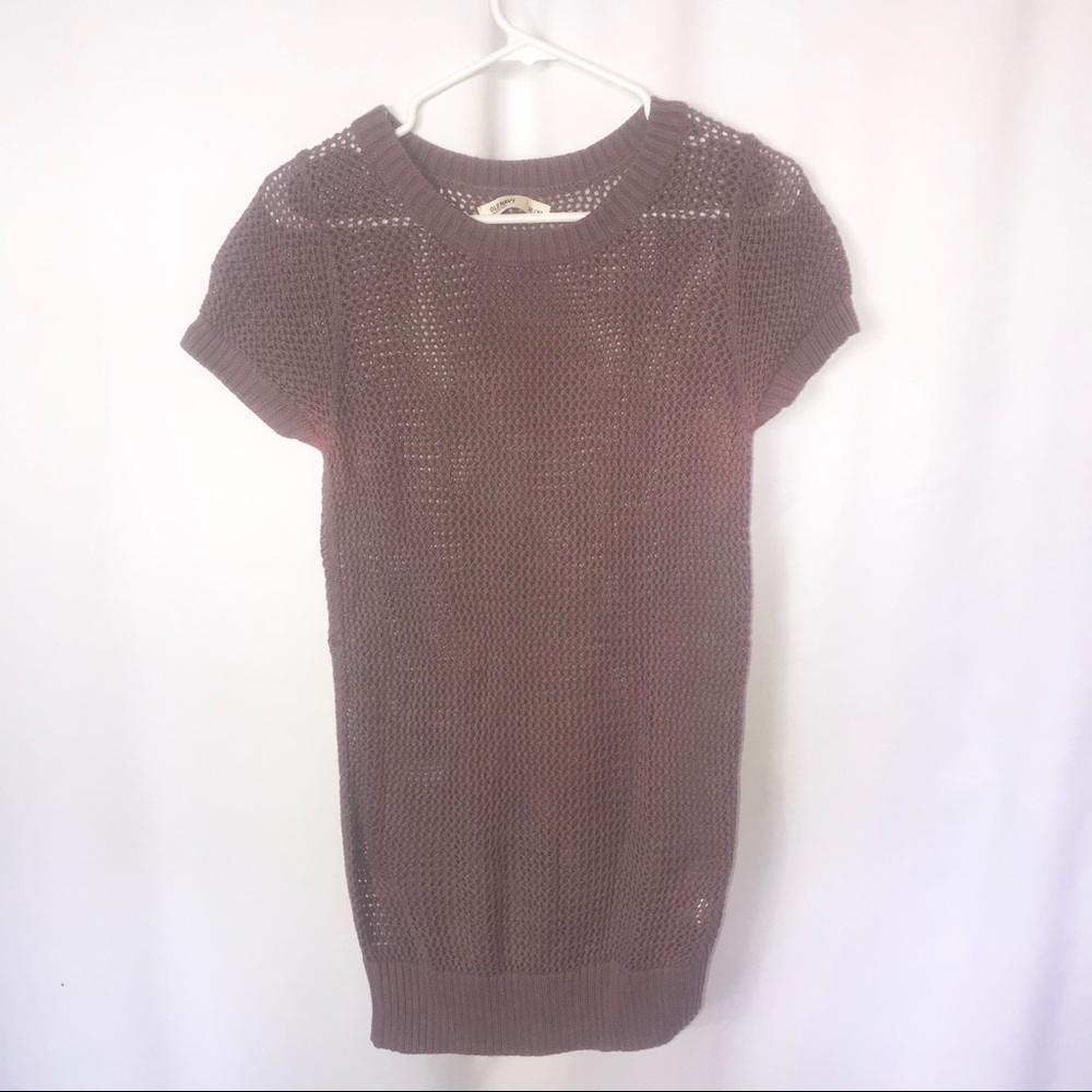 Old Navy Women Knitted Short Sleeve Shirt Size (M)